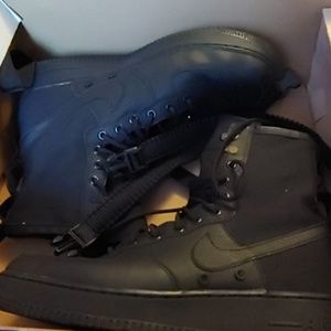 Nike Air Force One high tops with straps ...